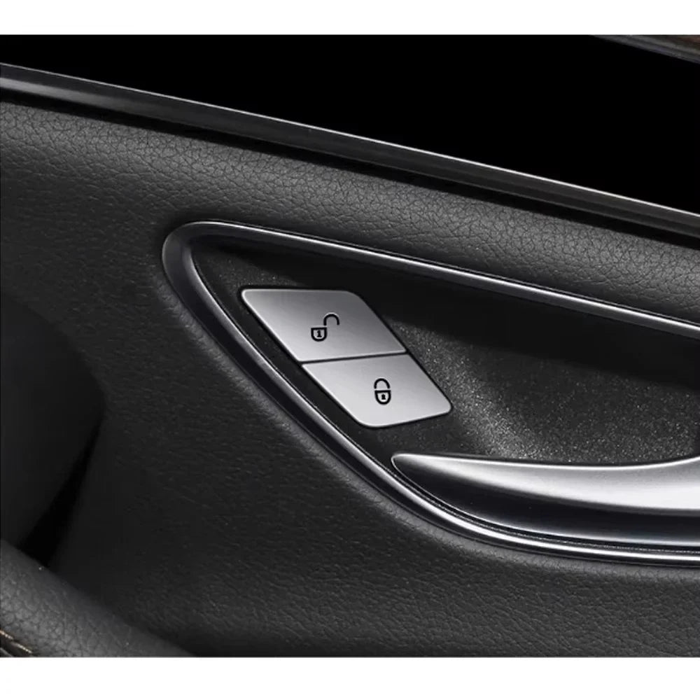 Mercedes-Benz C/E/GLC/Vito ABS Door Lock Button Cover – W205 W213 X253 W447 Car Interior Lock/Unlock Sticker Accessories