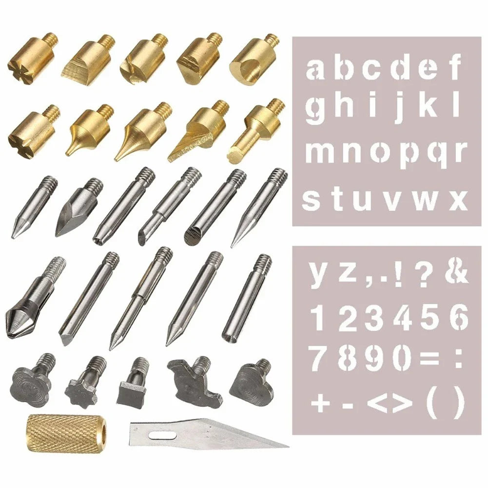 Wood Burning Pyrography Pen Kit – Adjustable Temperature Electric Soldering & Embossing Tool, EU 60