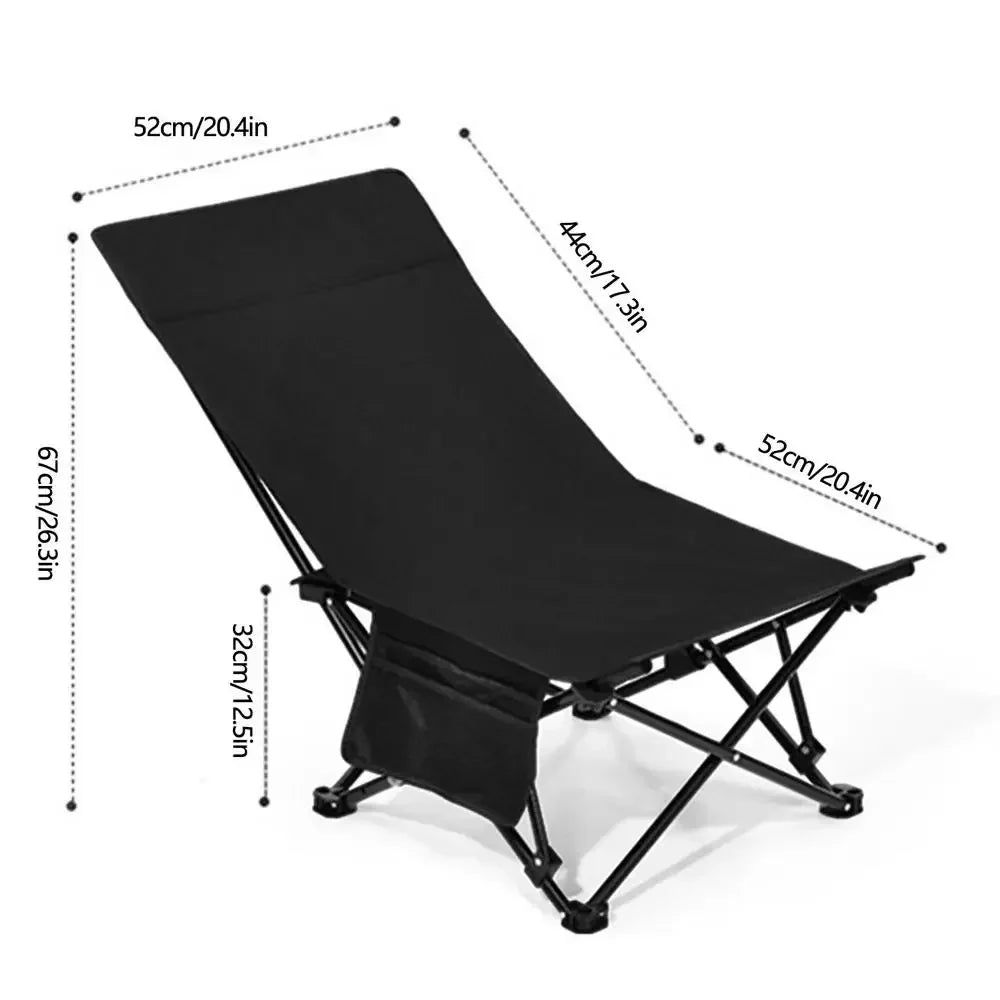Camping Folding Moon Chair โ Portable Ultra-Light Outdoor Chair with Side Pocket for Fishing & Travel