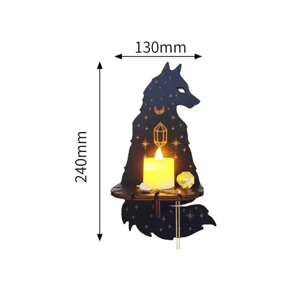 Wooden Wall Shelf Display Stand - Hanging Candle Holder & Decorative Home Storage Shelf