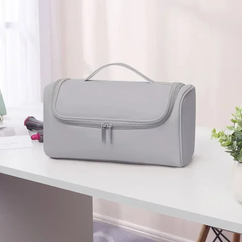 Portable Hair Dryer & Curling Iron Storage Bag – Waterproof, Large Capacity with Hideable Hanging Hook & Non-Slip Pouch