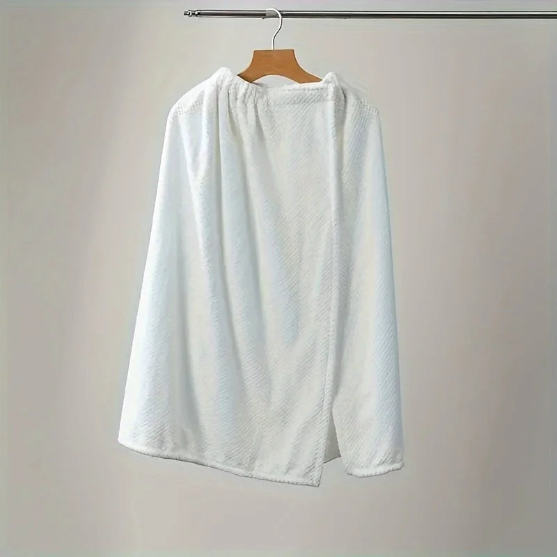 Women's Wearable Quick-Dry Bathrobe Towel β Soft 280gsm Spa Wrap with Contemporary Gnham Design