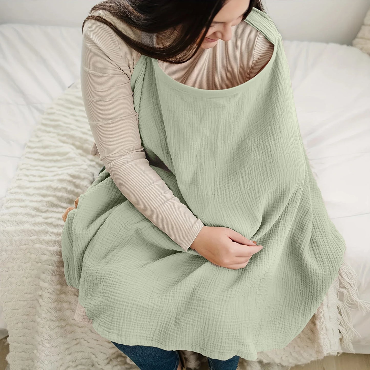 Nursing Cover Cloth - Breathable Outdoor Breastfeeding Shawl Anti-Exposure Gauze Feeding Cover-Up Scarf for Mothers