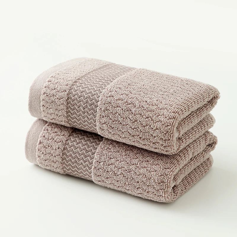 2pcs Thickened Cotton Face Towels — Soft, Quick-Dry, Highly Absorbent Towels