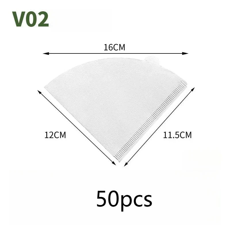 50/100pcs Disposable Cone Coffee Filter Paper – Easy Pour Over Drip Filters for Coffee Machines & Tea Brewing