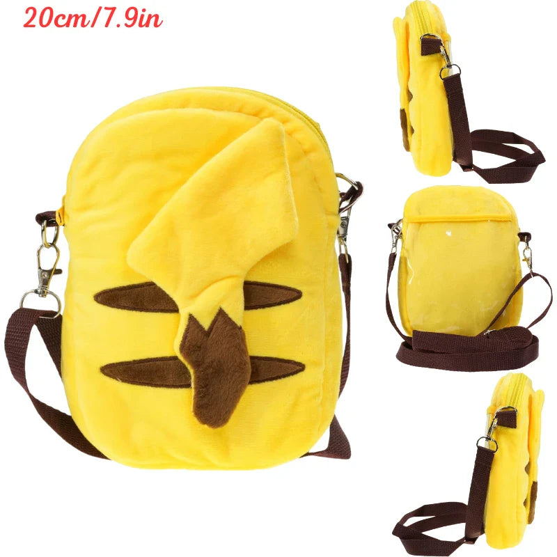 New Pokémon Plush Bag — Pikachu, Mimikyu, Gengar, Lucario, Rowlet, Eevee, Snorlax Soft Stuffed Toy Shoulder Backpack