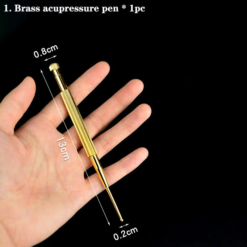 Pure Copper Acupressure Pen – Elastic Ear Massage Stick for Eyesight Improvement & Body Relaxation
