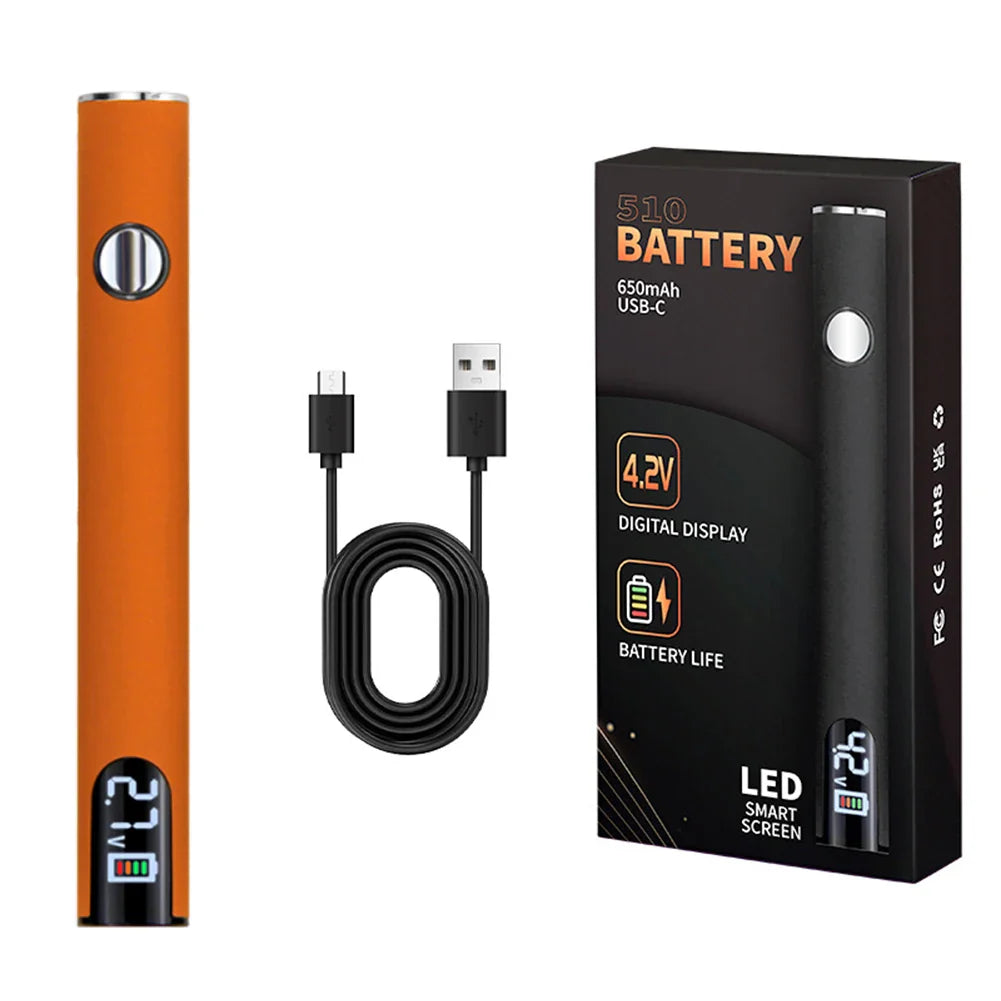 510 Thread 650mAh Smart Battery Pen – USB Rechargeable Mini Power Tool for Cartridge & Soldering Repair Welding Kit