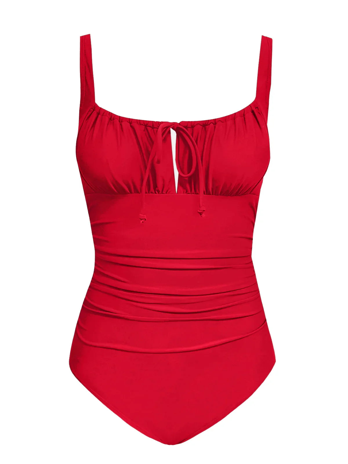 Cupshe Square Neck Drawstring One-Piece Swimsuit – Sexy Back Hook Monokini Beachwear for Women