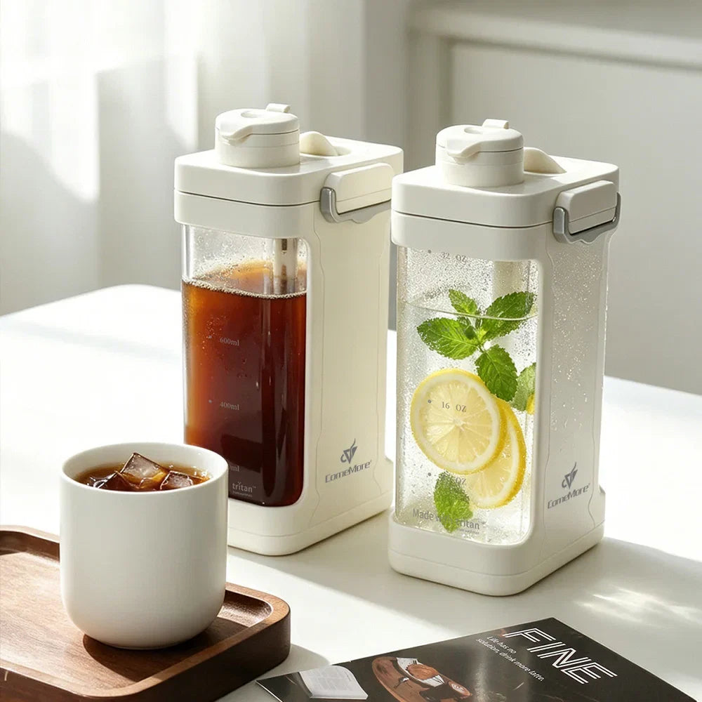 YRP 1000ml Tritan Coffee Maker - Double-Layer Cold Brew Iced Coffee Pot with Tea Infuser