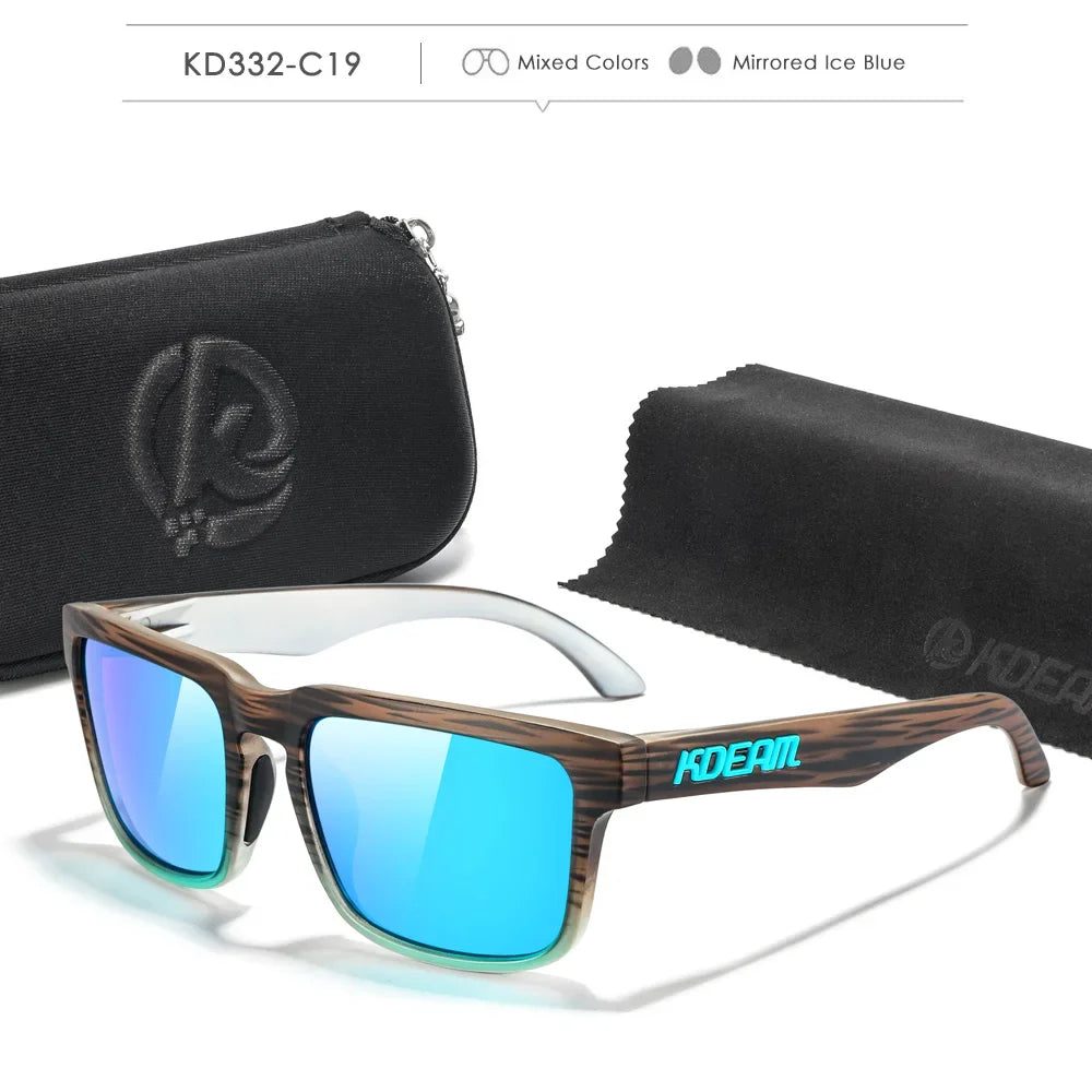 KDEAM Photochromic & Polarized Sunglasses - Category 3 Polarization, Unique Frame Surface Eyewear for Men & Women with Case
