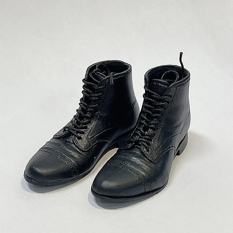 1/6 Scale Male Lace-Up Rubber Boots — Solid Soldier Shoes for 12'' Action Figures with Detachable Feet Dolls