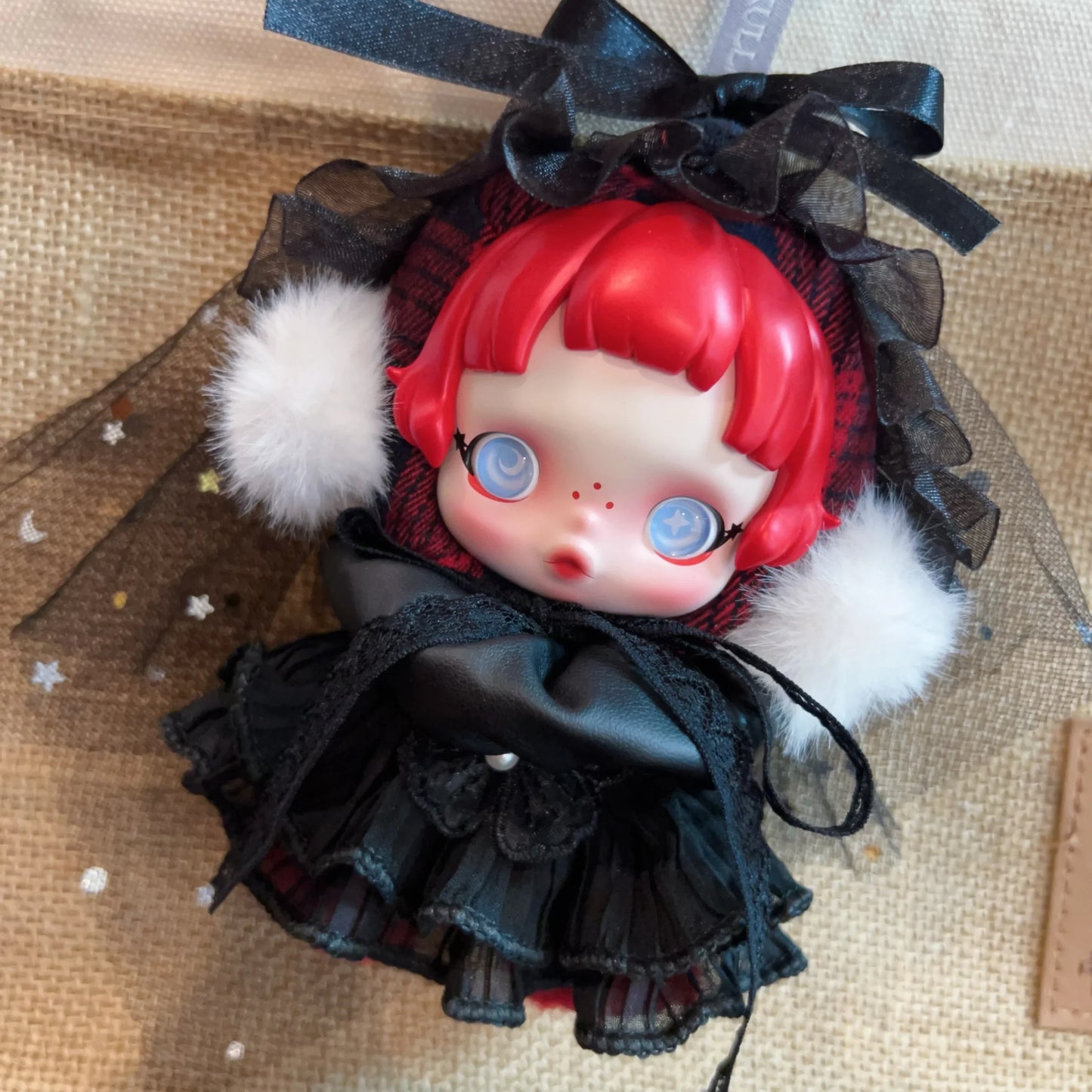 10cm Skullpanda Doll Clothes – Vintage Princess Dress Set with Headwear, Winter Symphony Series