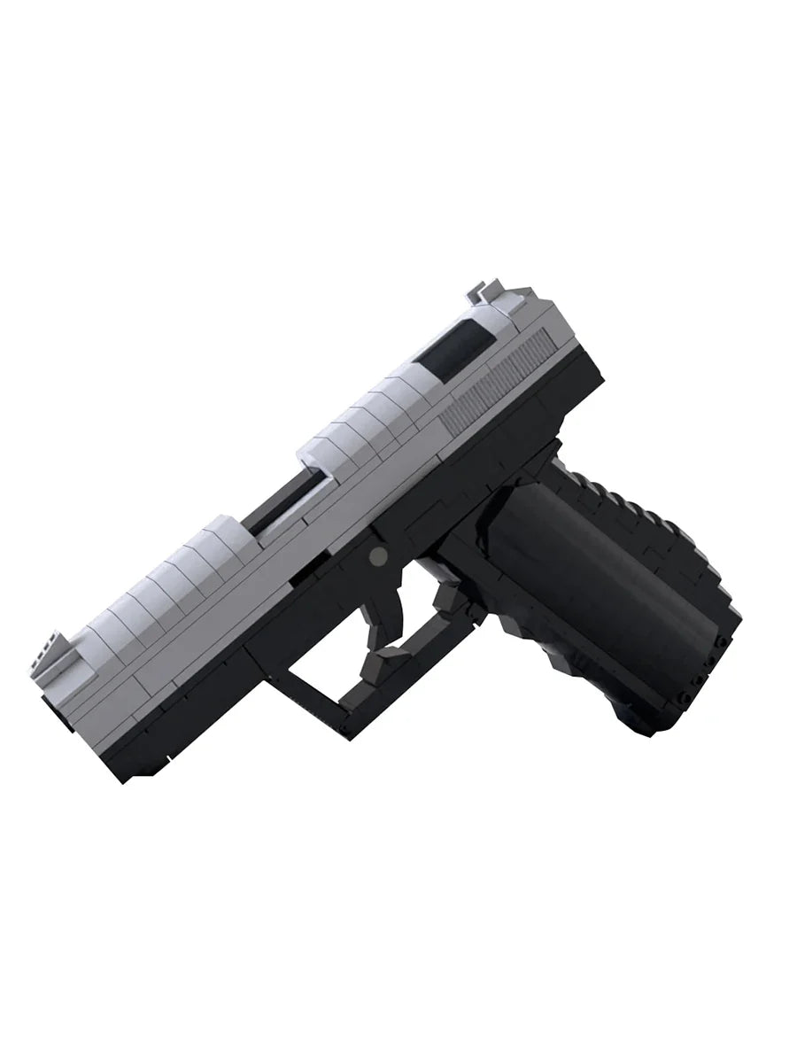 Secret Agent Tactical Pistol MOC Building Blocks - High-Detail Semi-Automatic Gun Model DIY Brick Set