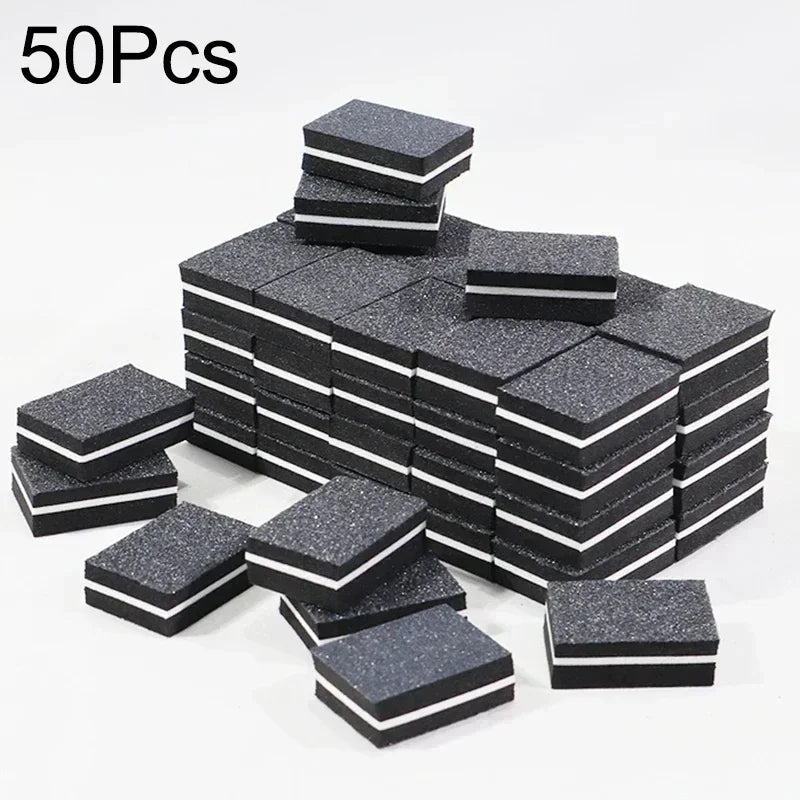 50Pcs Professional Nail Buffer Files – 100/180 Grit Mini Sandpaper Manicure Tools for Nail Shaping, Polishing & Care Accessories