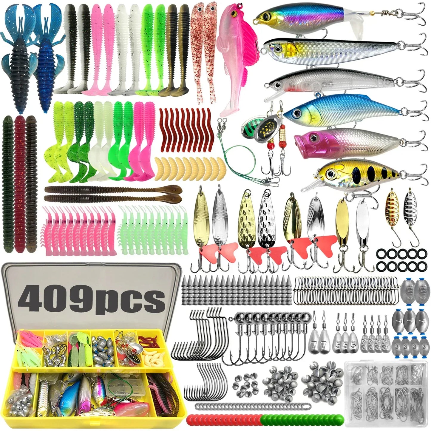 133/83PCS Fishing Lures Kit – Topwater Baits & Tackle Set for Bass, Trout & Salmon Fishing Accessories