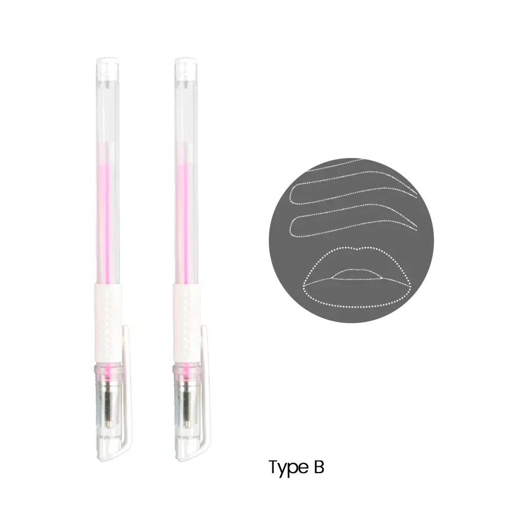 2PCS Eyebrow Marker Pens — Microblading & Permanent Makeup Surgical Skin Tattoo Accessories White Scribe Tools