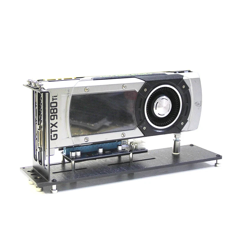 Vertical GPU Mount Bracket - PCIe Graphics Card Holder Stand with 3-Slot Riser Support
