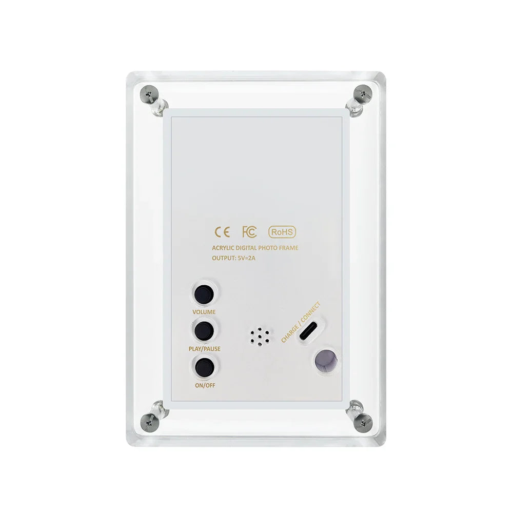 5-Inch Acrylic Digital Photo Frame – Vertical IPS Display, 4GB Memory & 1200mAh Battery Portable Picture Frame