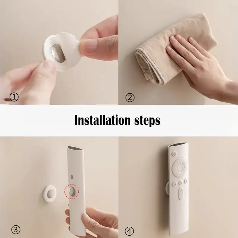 3PCS No-Drill Magnetic Remote Holder – Wall Mount Organizer for TV, AC & DVD Remotes, Space-Saving White Design