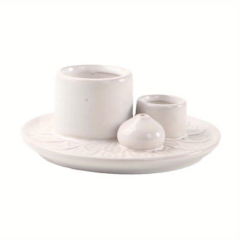 Morandi Ceramic Candle Holder & 4 in 1 Incense Burner – Palo Santo, Sage, Stick & Cone Holder
