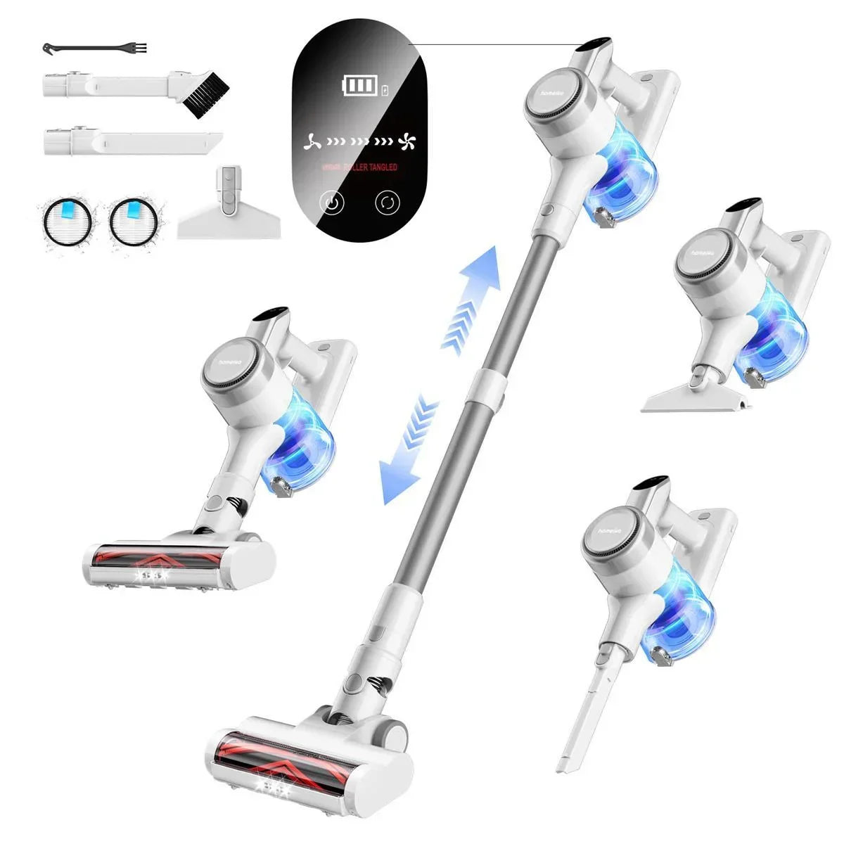 Homeika Cordless Stick Vacuum Cleaner β 23KPa Powerful Suction, 48min Runtime, LED Display for Hard Floors & Carpets