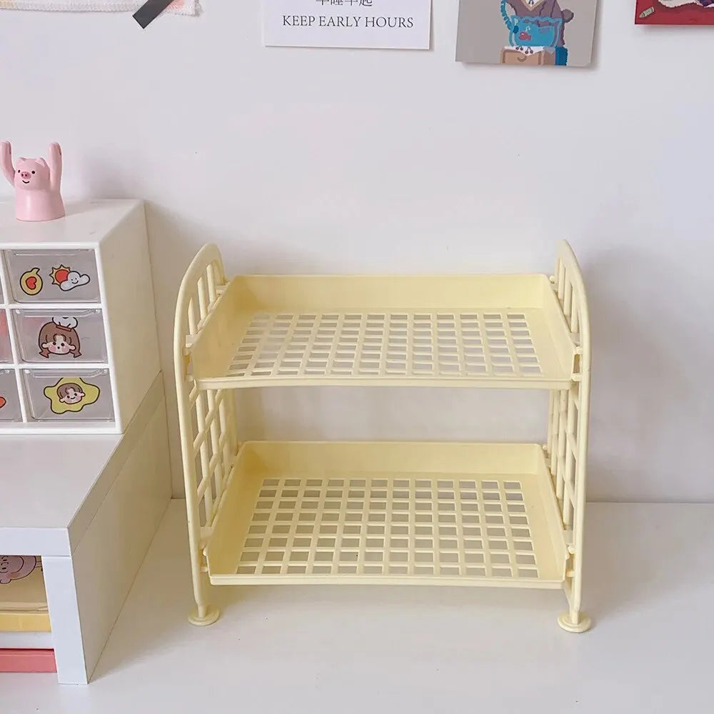 High-Quality Horizontal Desktop Storage Shelf – Simple Multi-Tier Dormitory & Office Organizer – Space-Saving Storage Solution