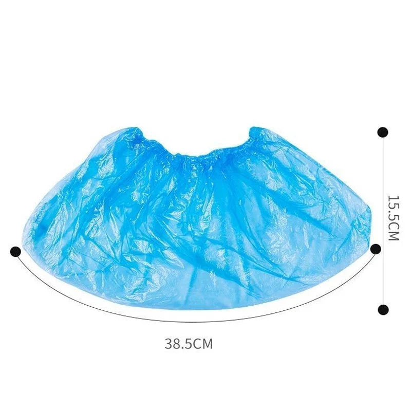 100PCS Disposable Waterproof Boot Covers β Non-Slip Plastic Overshoes for Rain & Mud Protection