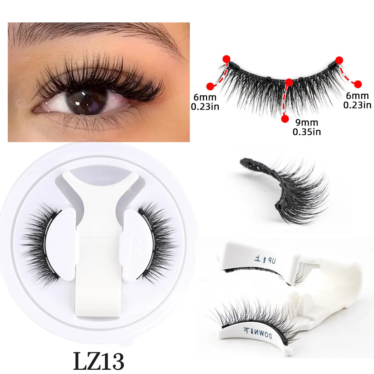 1 Pair Magnetic Eyelashes β Handmade Fluffy Faux Mink, Reusable Natural False Lashes with Magnetic Tweezers Set for Makeup 2/2