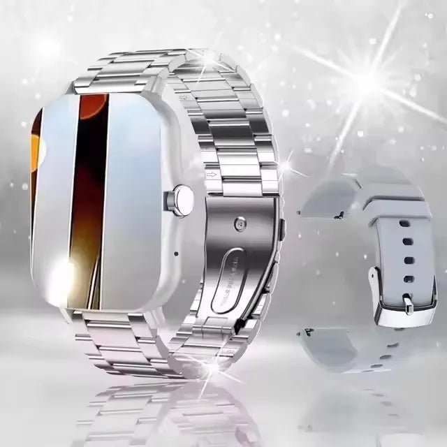 Smartwatch with Full Touch Screen — Call, Message Reminder, Music Control & Multi-Function Fitness Tracker, Compatible with iPhone & Android