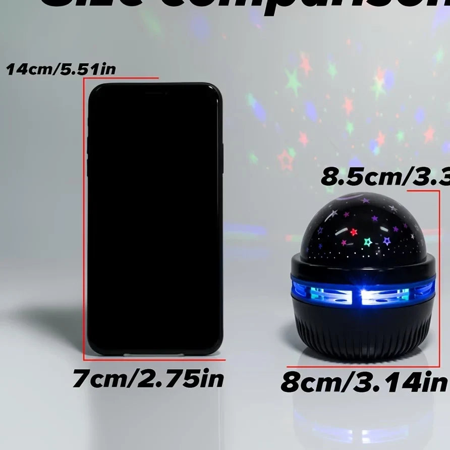 LED Starry Sky Night Light Projector Lamp – USB Magic Ball Moon & Star Atmosphere Light for Bedroom, Home Décor & Christmas Party Decorations