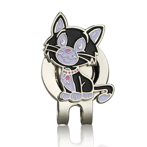 Golf Ball Marker with Hat Clip – Magnetic Alloy Marker, Tiger Putter Flog Glass & Lucky Clover Gift for Golfers