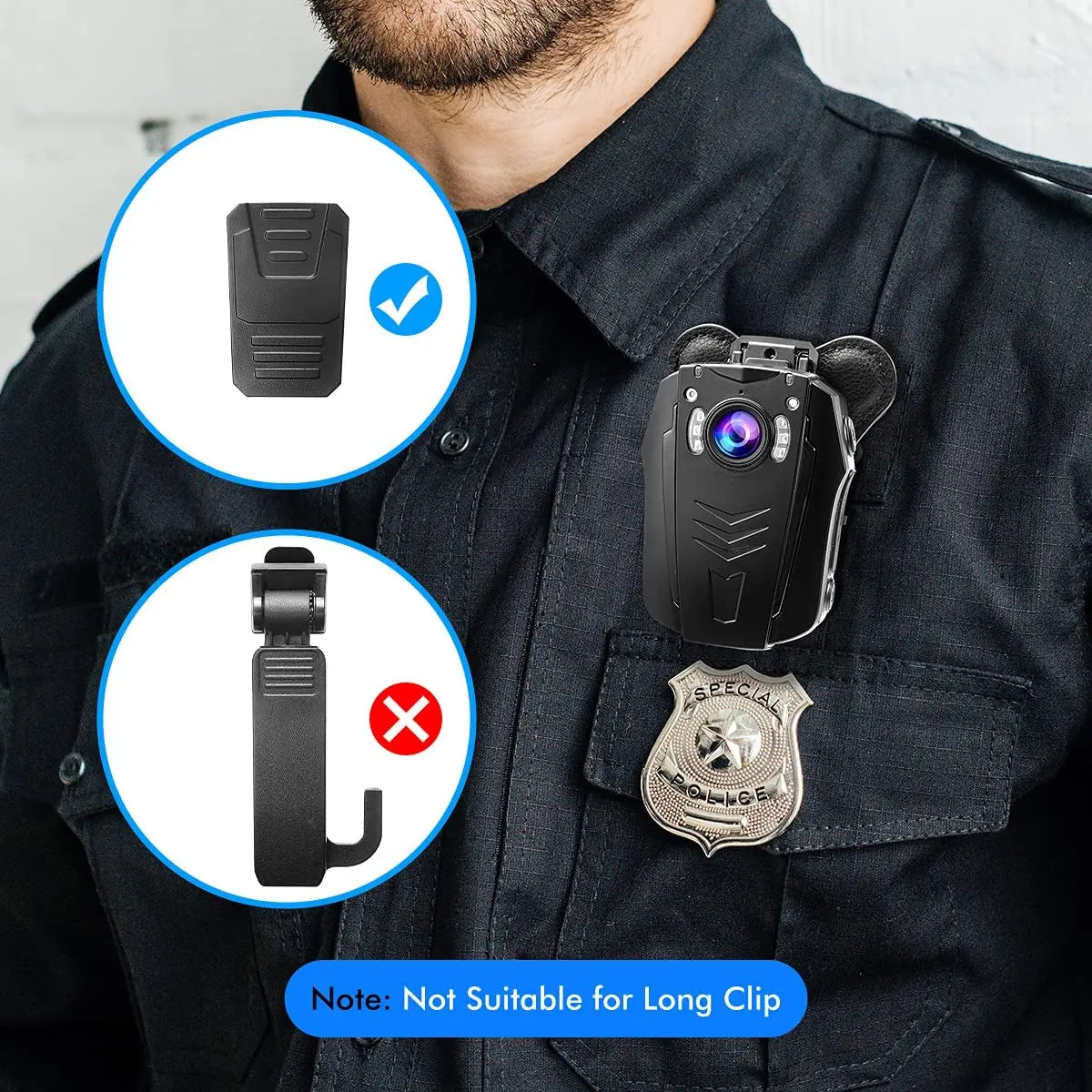 BOBLOV Magnetic Body Camera Mount - Universal Strong Magnet Suction Back Clip Compatible with KJ21, N9 & Other Body Cameras