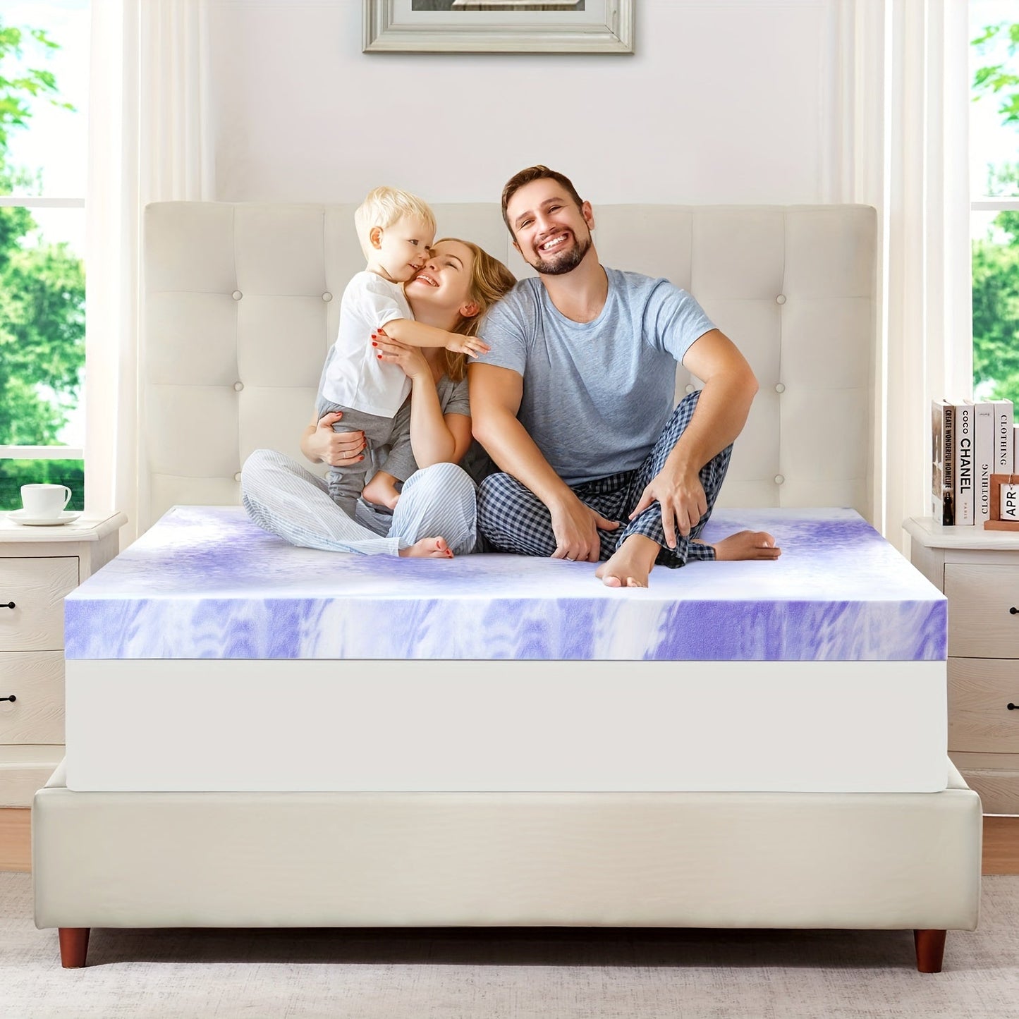 Cooling Gel Infused Memory Foam Twin Mattress Topper: Ventilated Swirl Foam Pad for Pressure Relief & Back Pain, Bed Topper for Body Support, CertiPUR-US Certified