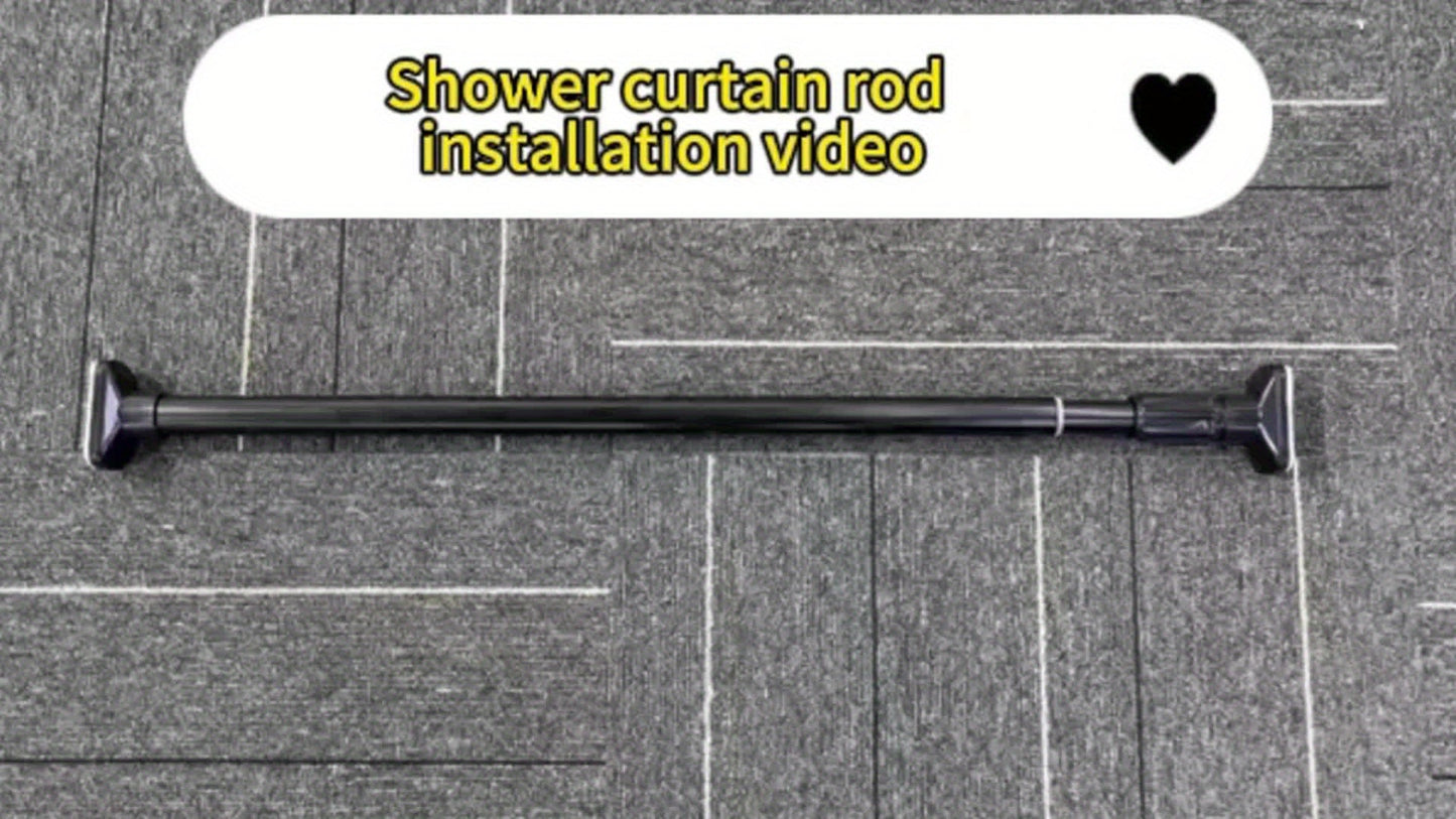 Adjustable Tension Curtain Rod - Heavy-Duty, No-Drill Extendable Rod for Shower, Closet, Window, Towel Rack - Metal and Plastic Home Accessory