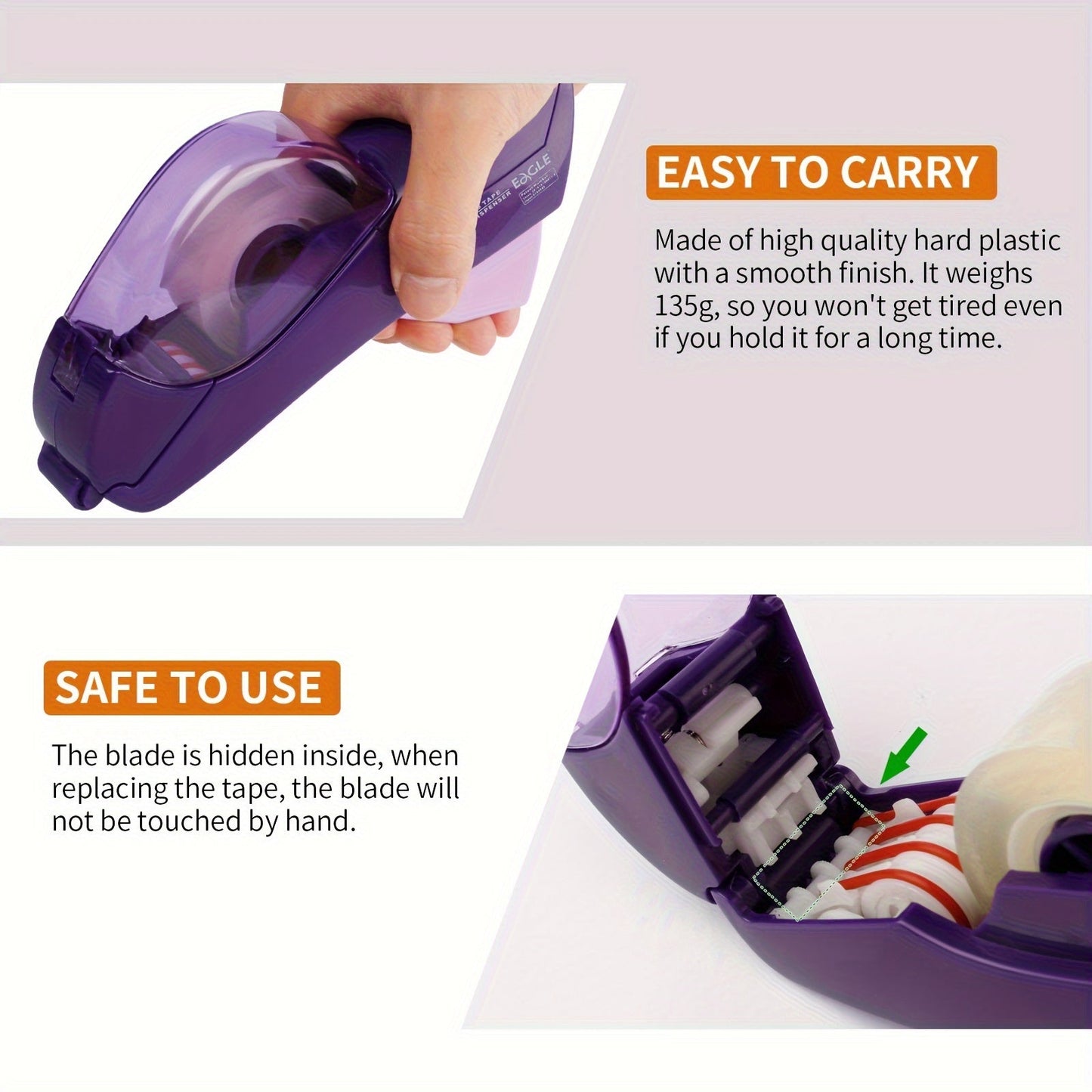 Automatic Tape Dispenser Gun – Includes 1 Roll of 0.5 Inch (12 mm) and 1 Roll of 0.75 Inch (19 mm) Tape – Single Handheld Design for Efficient Gift Wrapping – Perfect for Christmas and Home Use – Free Bonus Tapes