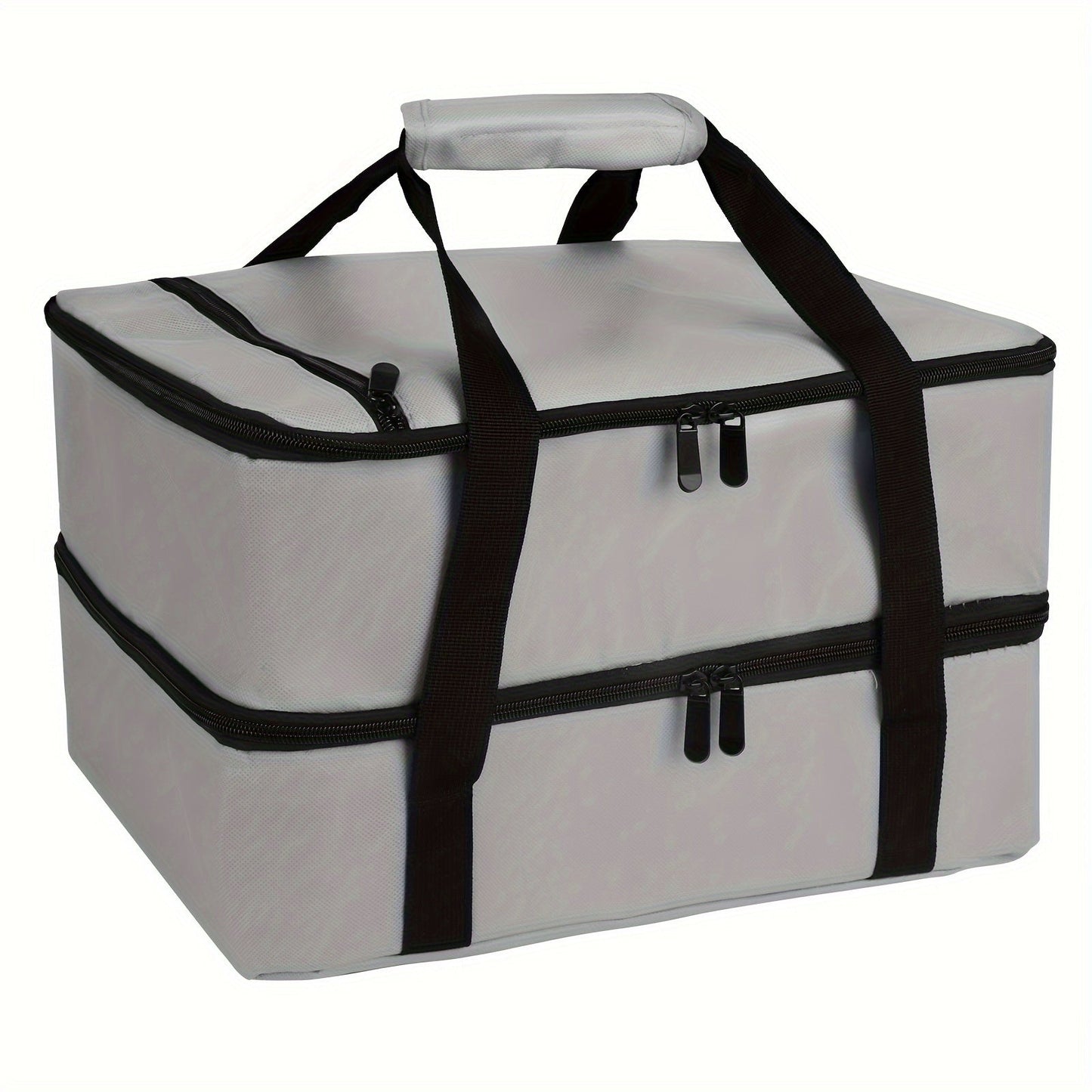 Insulated Double Casserole Carrier Lunch Bag - Fits 9x13 & 11x15 Inch Dishes for Hot or Cold Food - Perfect for School, College, and Kitchen Organization