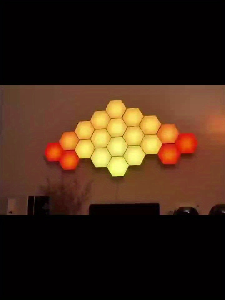 10 Pack Hexagon LED Lights – App-Controlled Music Sync Features, USB Modern RGBIC Wall Panels for Living Gaming Decor