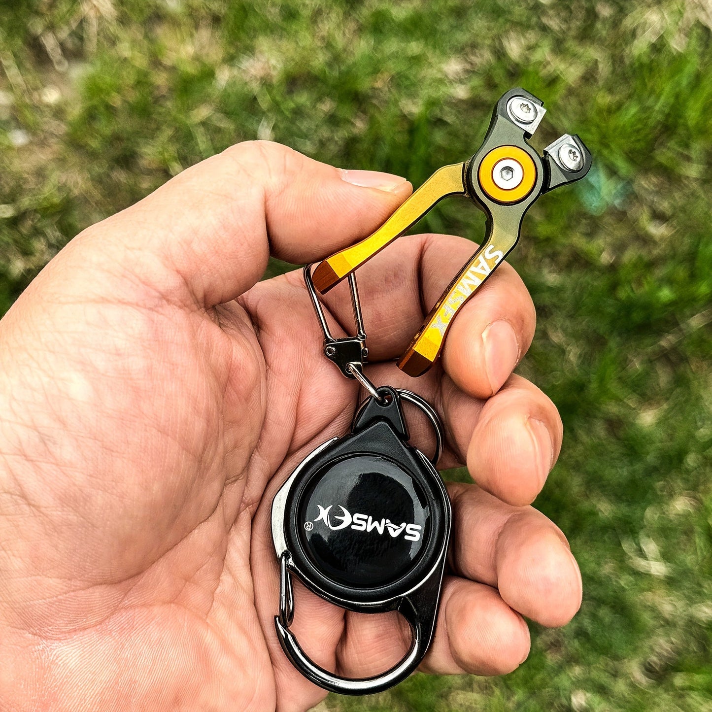 SAMSFX Fishing Scissors with Retractor Combo - Nipper, Wire Clipper, and Line Cutter, Essential Angler Tool for Easy, Precise Cuts with Tether Attachment
