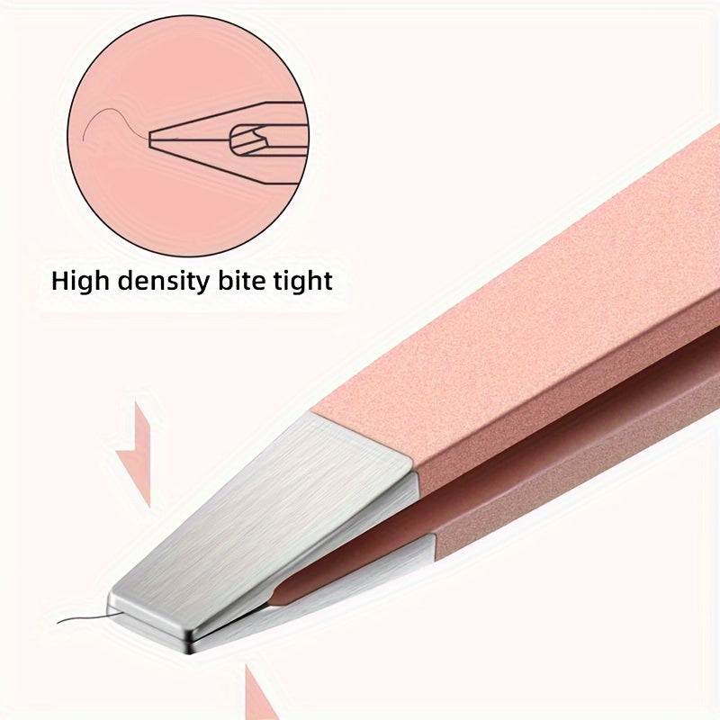 Precision Stainless Steel Tweezers – Slant, Angle & Pointed Tips for Eyebrow, Facial Hair Removal, Splinters & Blackheads