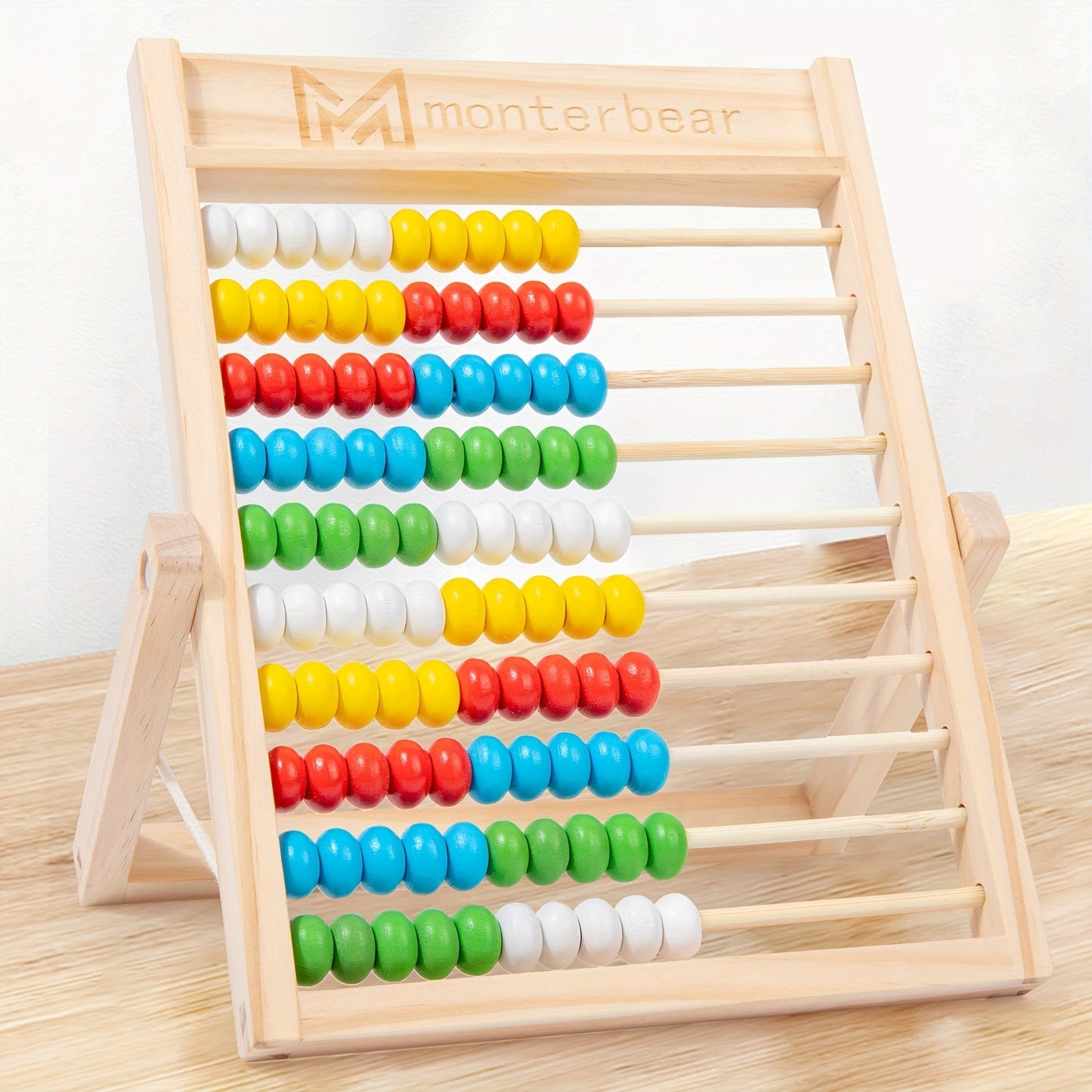 QQM Wooden Math Learning Toy, Multifunctional Educational Calculation Stand, Fun & Engaging Math Tool for Kids