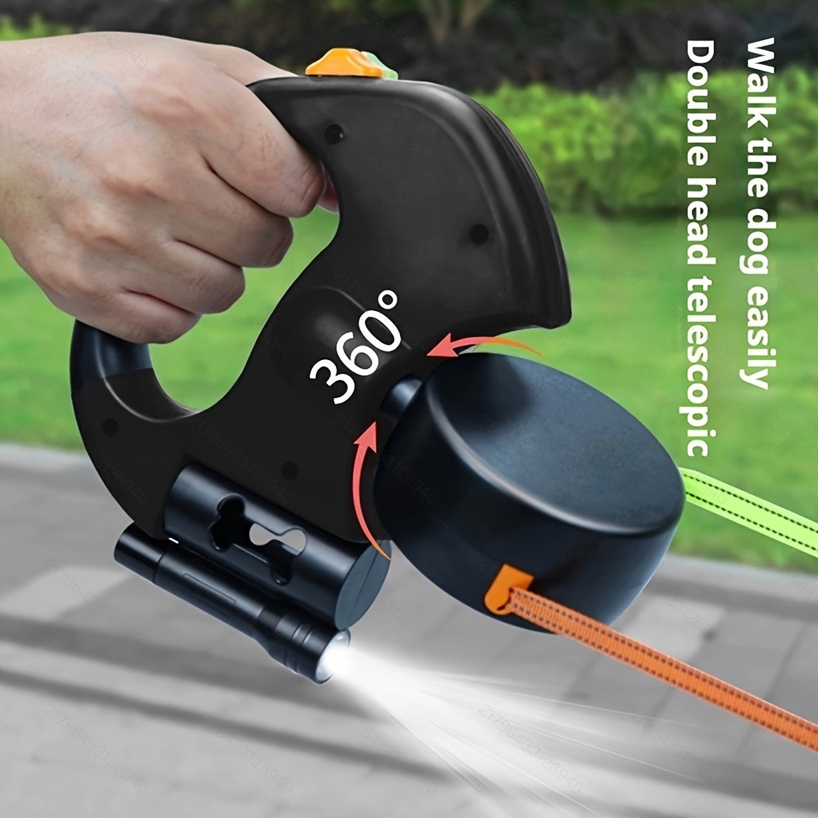 360° Rotating 2 in 1 Pet Leash - Stretchable, Easy to Control, Comfortable Grip for Walking Dogs