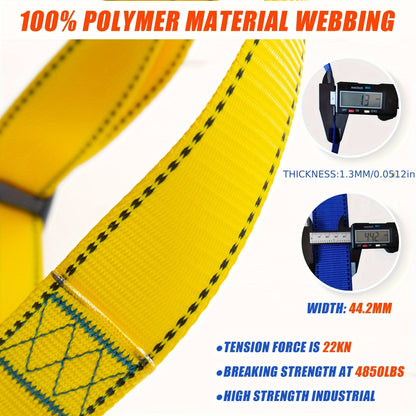 OSHA/ANSI Compliant Full Body Safety Harness - Includes Internal Shock Absorbing Lanyard and Hook, Dorsal D-Ring, Mating Buckle Legs for Roofing and Construction