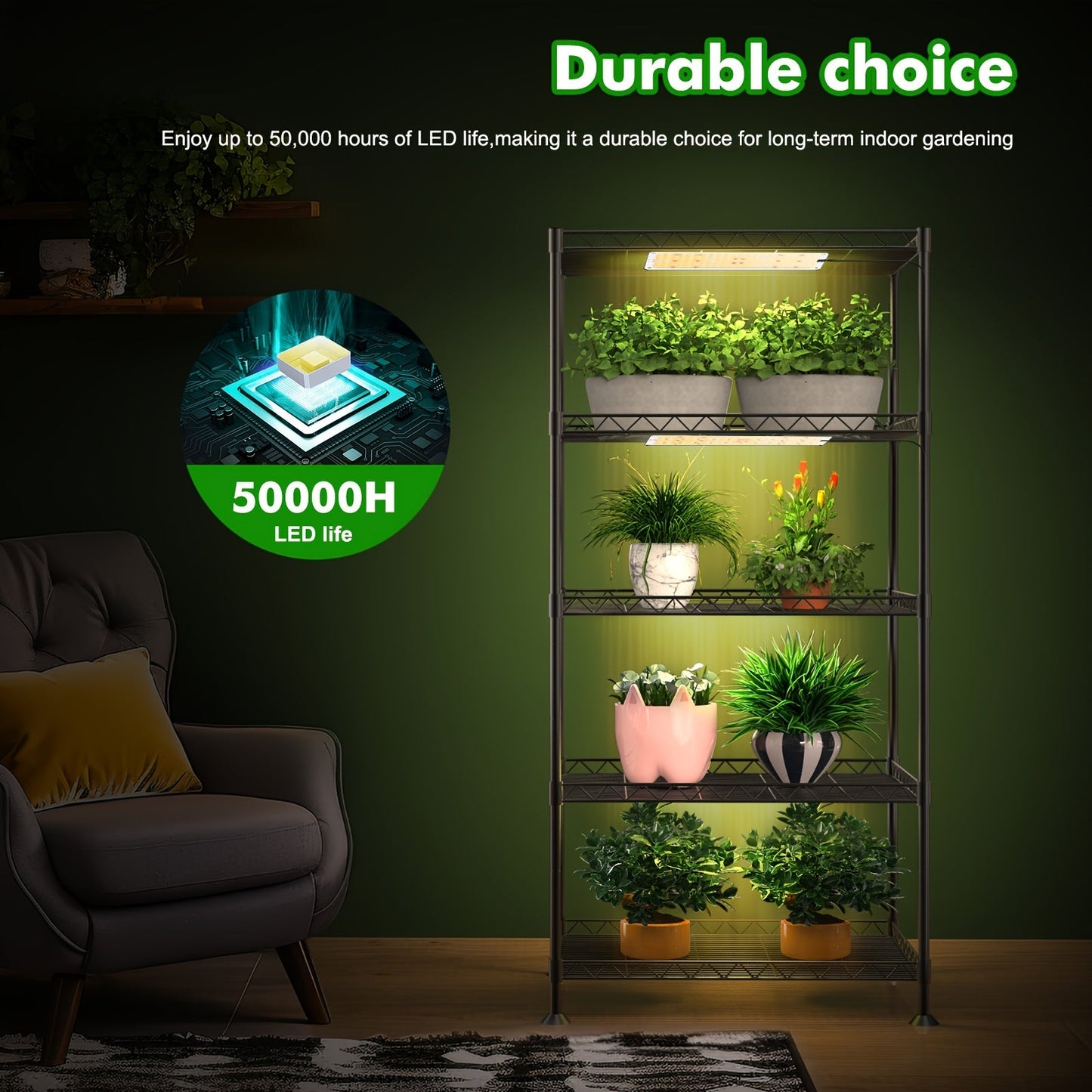 2/4PCS Full Spectrum LED Plant Grow Lights – Ultra-Thin Light Bar with Auto On/Off, 3/9/12H Timer, 3 Lighting Modes, 154 LEDs, Adjustable Brightness for Indoor Plant Growth