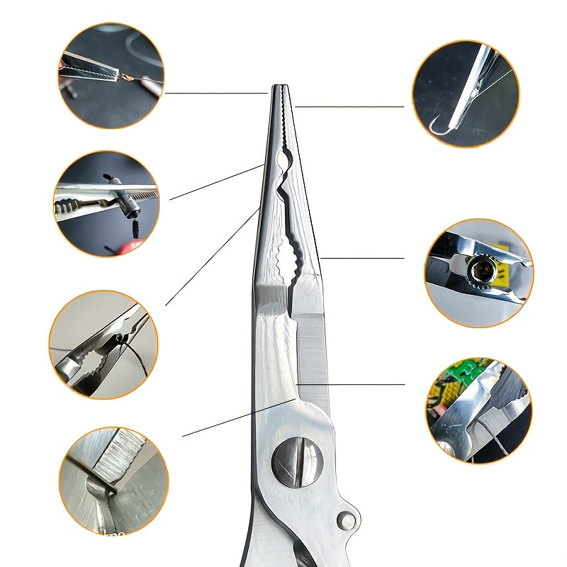 Heavy-Duty Stainless Steel Fishing Pliers – Precision Scissors, Lure Cutter, and Safe Hook Remover – Ultimate Fishing Tool for Outdoor Enthusiasts and Anglers
