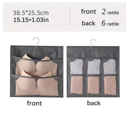 Double-Sided Underwear Organizer Bag - Versatile Lingerie and Socks Storage, Space-Saving, Travel-Friendly with Easy-to-Hang Feature