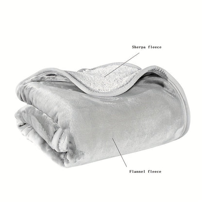 Wearable Blanket – Double Flannel Sherpa Shawl for Nap and Office Use, Multi-Functional Cover for Waist and Legs
