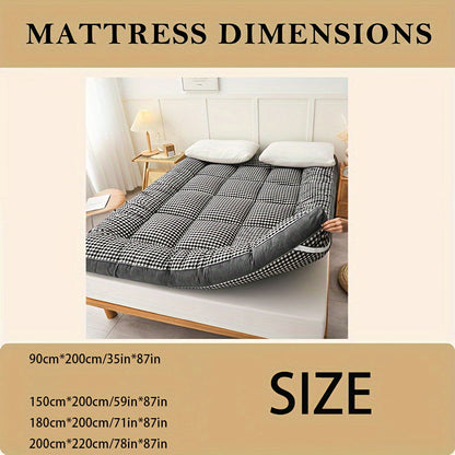 Luxury Soft and Warm Plaid Mattress Cover - Breathable Non-Waterproof Polyester for Cozy Autumn and Winter Comfort, Ideal for Bedroom, Apartment, Guest Room, or Dorm