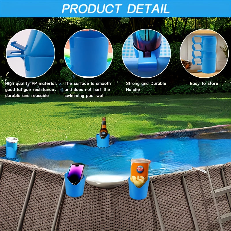 Pool Storage Rack – Drink and Beer Glass Holder with Hand Sanitizer Shelf