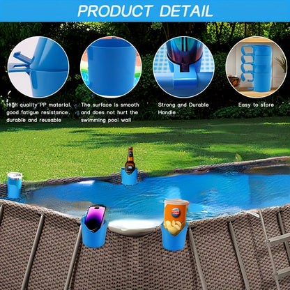 Pool Storage Rack – Drink and Beer Glass Holder with Hand Sanitizer Shelf